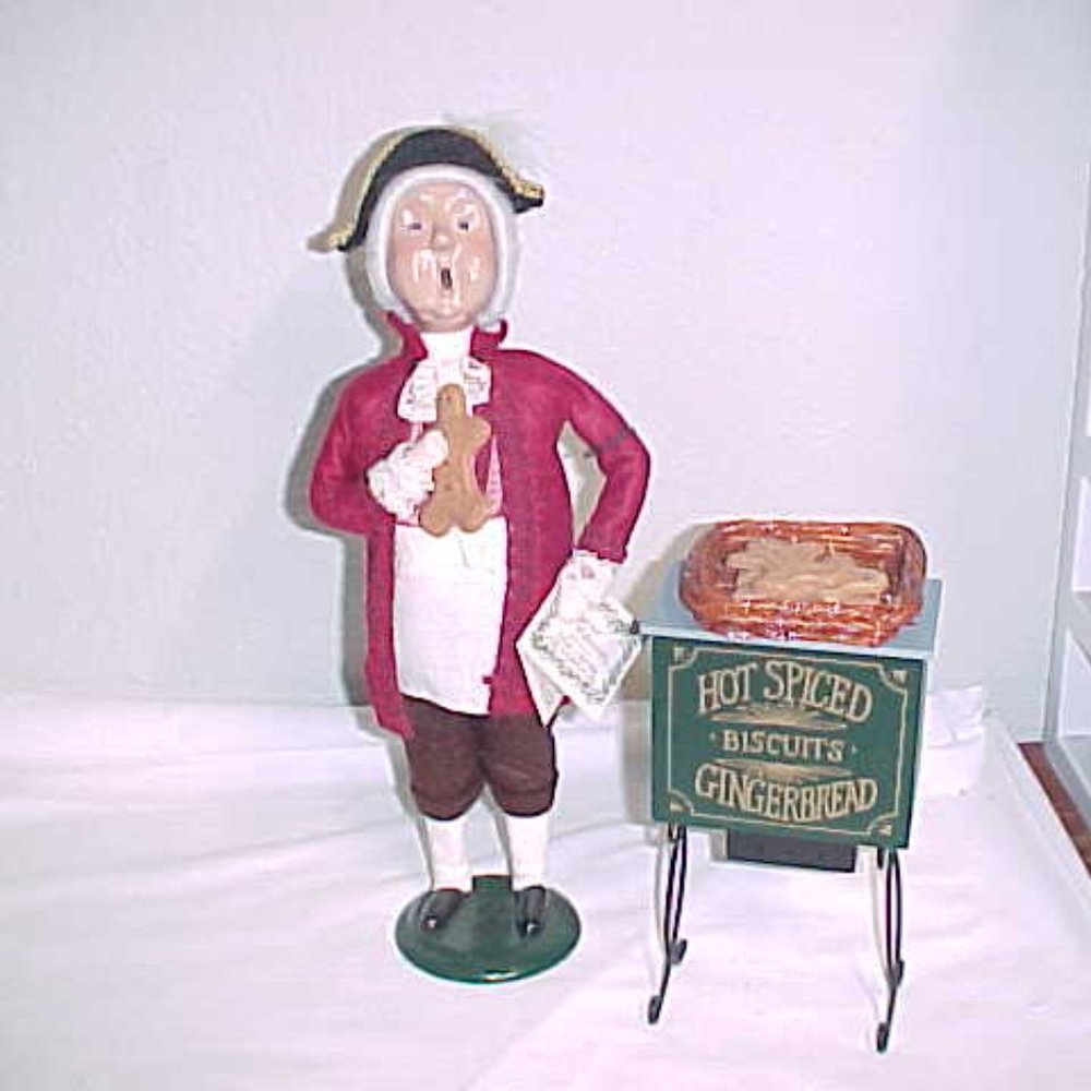 1996 Byers Choice Carolers Cries of London Gingerbread Man WITH CART Signed 1996